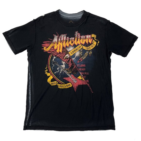 Affliction reversible Vintage Goth Concert T-Shirt Mens L - Picture 2 of 5